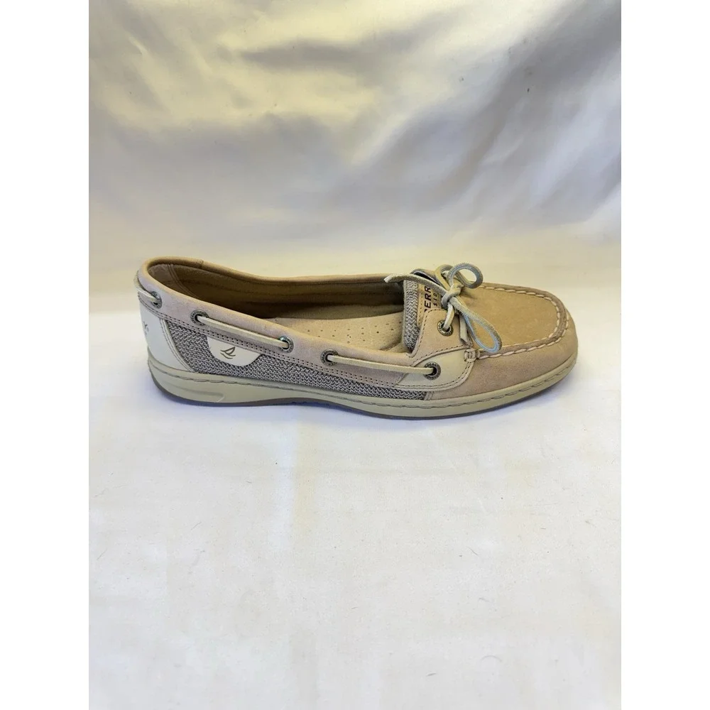 Sperry Top Spider Boat Shoe Women's Size 9.5 Angelfish 9102047 Beige & Tan Mesh